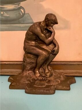 Bronze Finish 'The Thinker' Decorative Sculpture /bookend Home Art Accent